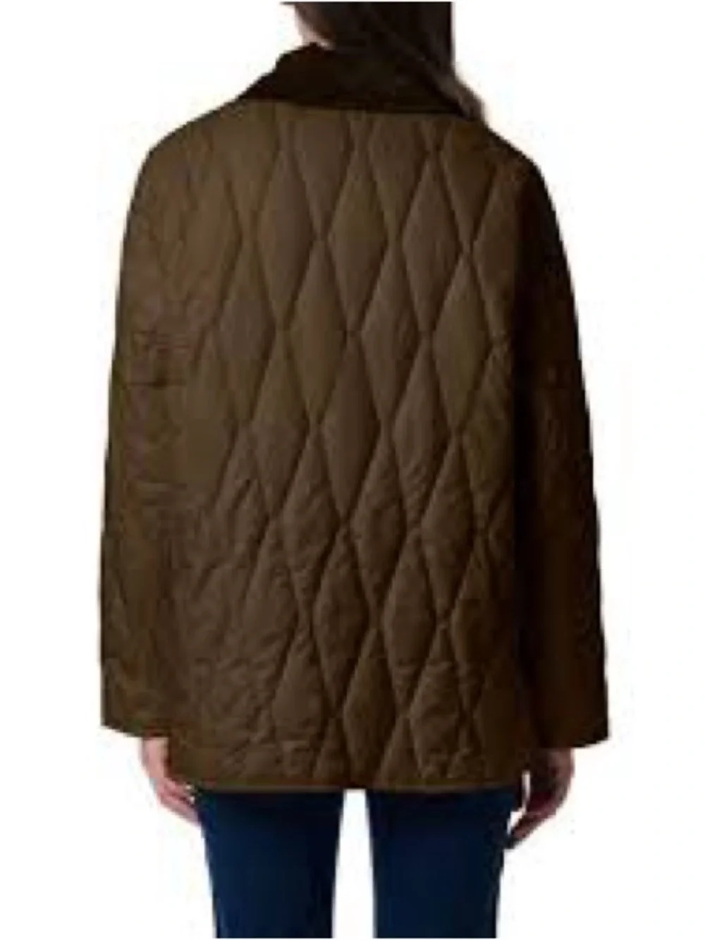 Bernardo Corduroy Collared Quilted Jacket in Olive - Picture 2 of 7